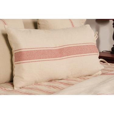 Oat Barn Red Grain Sack Stripe Lumbar Pillow Cover LC164017 - The Fox Decor